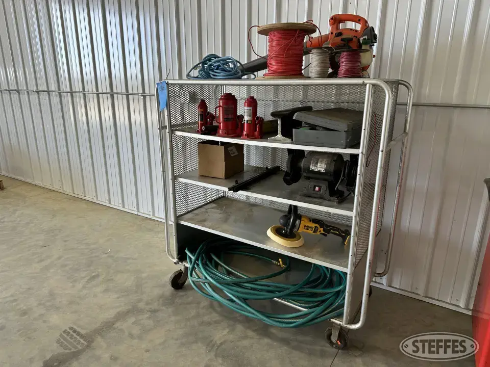 Tool cart & contents to include: Storage and Bench