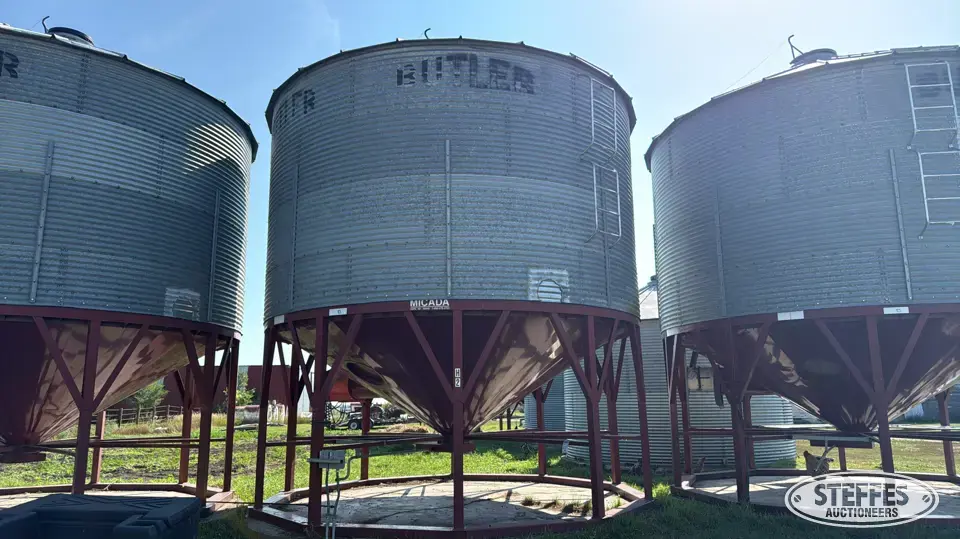 Butler galvanized hopper bin