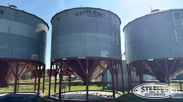 Butler galvanized hopper bin