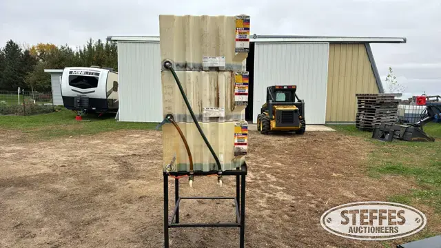 (3) poly oil tanks