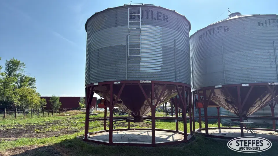 Butler galvanized hopper bin