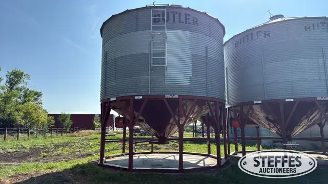 Butler galvanized hopper bin