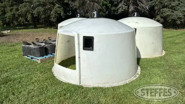 (3) Poly Dome calf huts