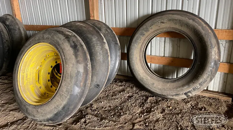 (3) Galaxy 12.4x30 Super Single Rib tires Tractor-Implement Tire