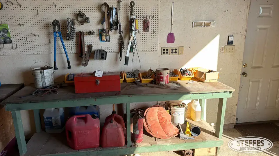 Contents of bench & wall General Tools and Shop Supply