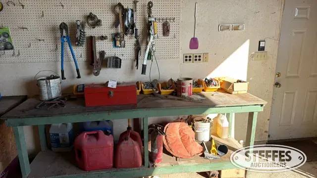 Contents of bench & wall