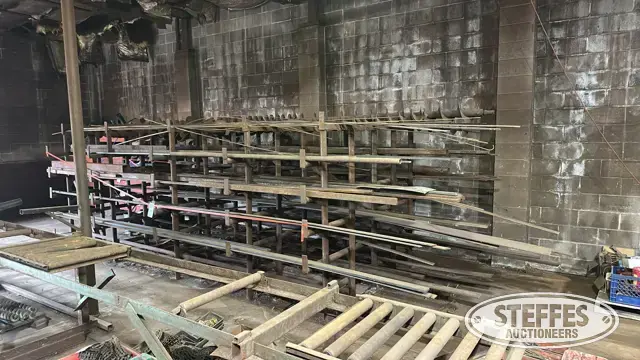 Metal storage rack w/contents