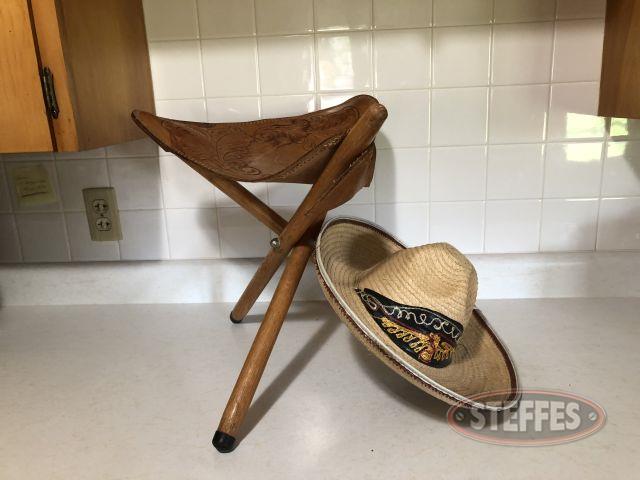 Leather-3-legged-stool-and-straw-hat-(see-photos-for-details)_1.jpg