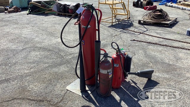 4 Fire Extinguishers & Cart