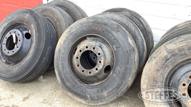 (3) 11R22.5 Tires & Rims