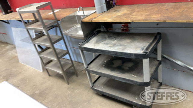 Cart and Stainless Steel Shelf and Sink