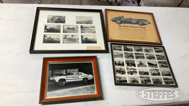 (4) Framed Racing Pictures