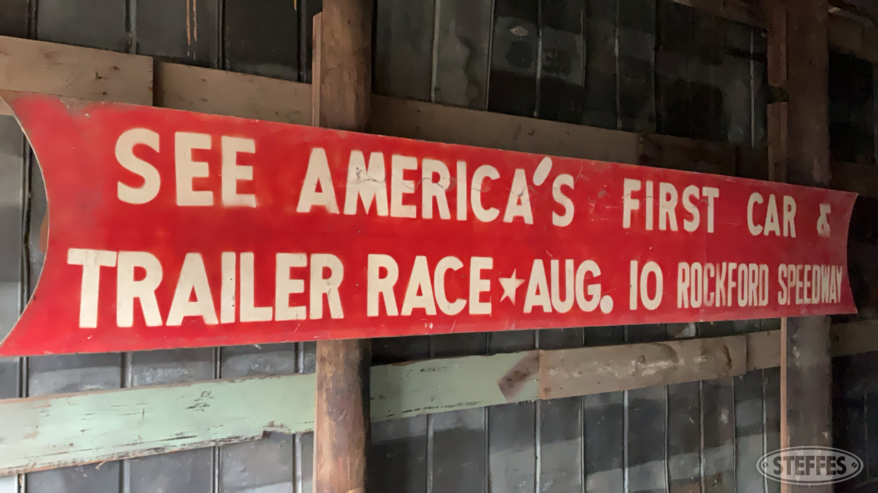 Car and Trailer Race Sign