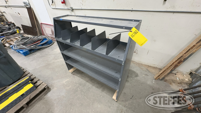 Rolling metal shelf