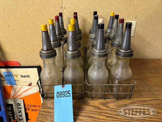 (16) Vintage glass oil bottles